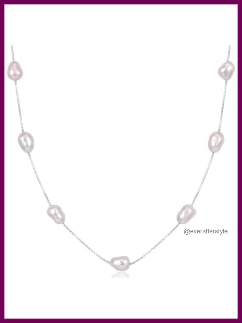 Genuine Freshwater Baroque Pearl Necklace S925 Sterling Silver Adjustable